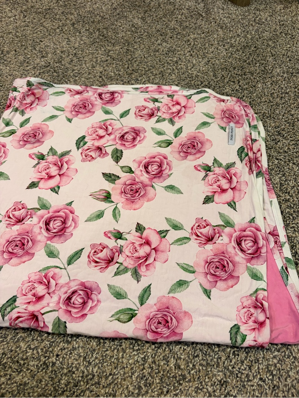 Posh Peanut Pink Rose Floral Baby Throw Blanket
